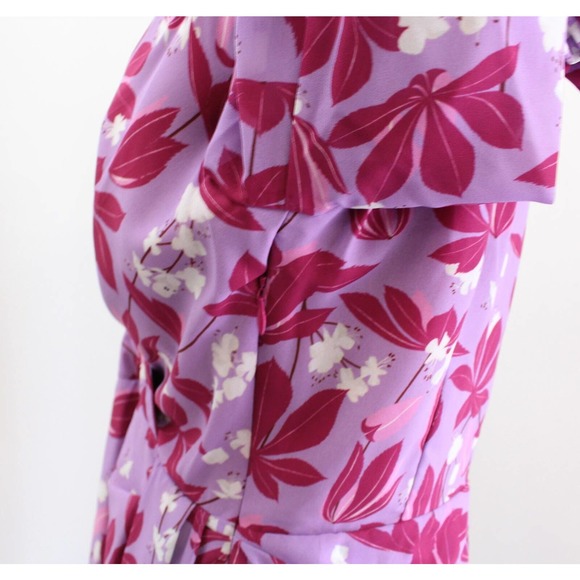 Sachin and Babi x Dillards Pink Purple Floral Print Faux Wrap Dress Size 8 - Picture 8 of 8